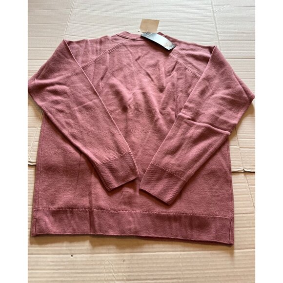 NWT-The Edinburgh Woollen Mill 100% lambswool Rose Pink Size L cardigan sweater - Picture 2 of 12